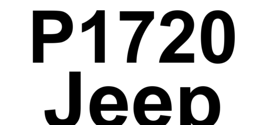 DTC P1720 Jeep - Definição em inglês: Output Speed Sensor-Wheel Speed Rationality Definição em Português: Sensor de Velocidade de Saída - Racionalidade da Velocidade da Roda