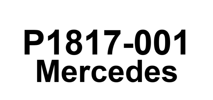 DTC P1817-001 Mercedes - Definição em inglês: reversing light switch S16/10s1 malfunction detected Definição em Português: Interruptor da luz de ré S16/10s1 - Mau funcionamento detectado