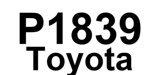 DTC P1839 Toyota - Definição em inglês: Rear Right Speed Sensor Malfunction Definição em Português: Sensor de Velocidade Traseiro Direito - Mau Funcionamento