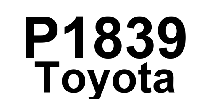 DTC P1839 Toyota - Definição em inglês: Rear Right Speed Sensor Malfunction Definição em Português: Sensor de Velocidade Traseiro Direito - Mau Funcionamento