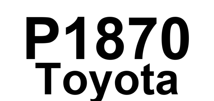 DTC P1870 Toyota - Definição em inglês: Shift Stroke Sensor Malfunction Definição em Português: Sensor de Curso de Troca - Funcionamento Incorreto