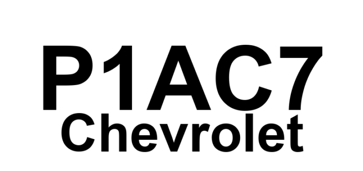 DTC P1AC7 Chevrolet - Definição em inglês: Drive Motor 1 Control Module Crankshaft Position Sensor Performance Definição em Português: Módulo de Controle do Motor de Tração 1 - Desempenho do Sensor de Posição do Virabrequim