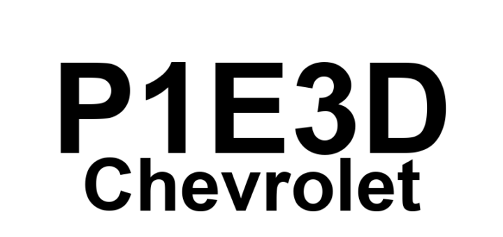 DTC P1E3D Chevrolet - Definição em inglês: Control Module Calculated Hybrid/EV Battery Performance Definição em Português: Módulo de Controle - Desempenho da Bateria Híbrida/Elétrica Calculado