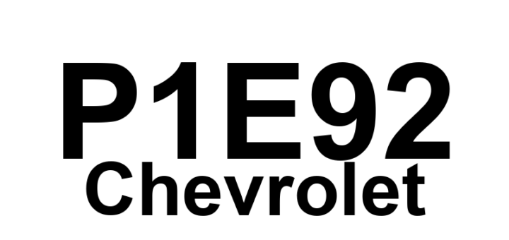 DTC P1E92 Chevrolet - Definição em inglês: Hybrid/EV Battery Interface Control Module 1 Cell Balancing Circuit Definição em Português: Módulo de Controle da Interface da Bateria Híbrida/EV 1 - Circuito de Balanceamento de Células