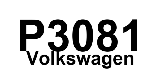 DTC P3081 Volkswagen - Definição em inglês: Engine Temperature Too Low Definição em Português: Temperatura do Motor - Muito baixa