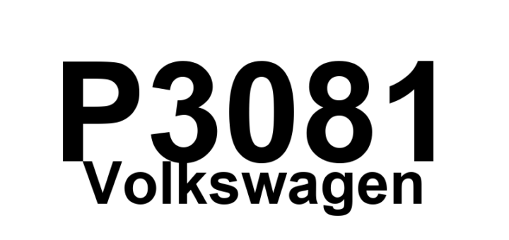 DTC P3081 Volkswagen - Definição em inglês: Engine Temperature Too Low Definição em Português: Temperatura do Motor - Muito baixa