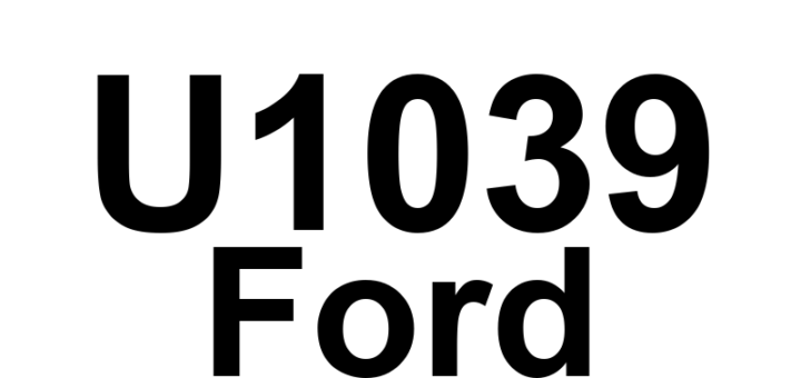 DTC U1039 Ford - Definição em inglês: SCP (J1850) Invalid Or Missing Data For Vehicle Speed Definição em Português: SCP (J1850) - Dados inválidos ou ausentes para a velocidade do veículo.