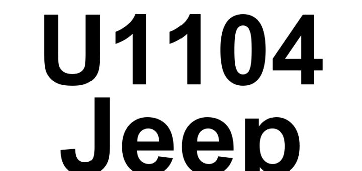 DTC U1104 Jeep - Definição em inglês: CAN C BUS CRC Performance Definição em Português: Desempenho do CRC do Barramento CAN C