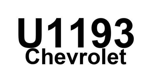 DTC U1193 Chevrolet - Definição em inglês: Loss of Vehicle Immobilizer Module Communications Definição em Português: Perda de Comunicação com o Módulo Imobilizador do Veículo.