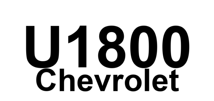 DTC U1800 Chevrolet - Definição em inglês: CAN Message Not Received FICM Definição em Português: Mensagem CAN não recebida - Módulo de Controle do Injetor de Combustível (FICM)