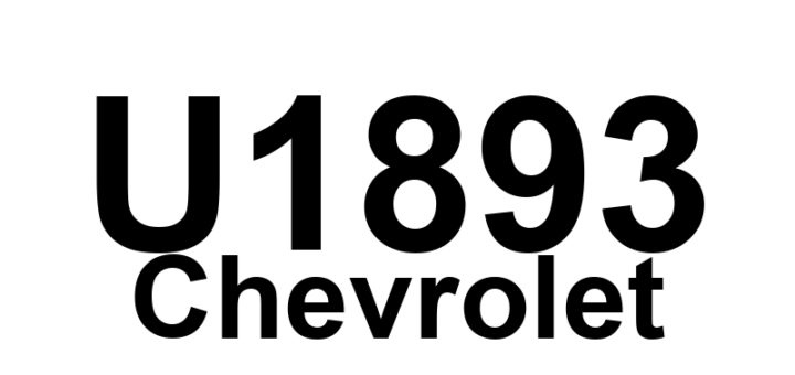 DTC U1893 Chevrolet - Definição em inglês: Hybrid Control Module (HCM) Lost Communication With Powertrain Control Module (PCM) Definição em Português: Módulo de Controle Híbrido (HCM) - Falha de Comunicação com o Módulo de Controle do Trem de Força (PCM)