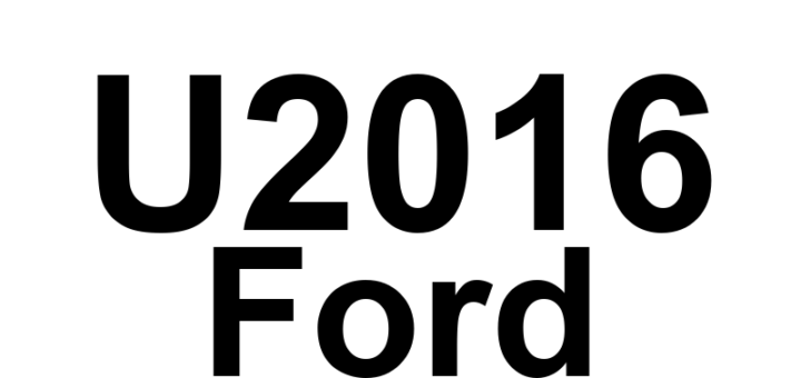 DTC U2016 Ford - Definição em inglês: Control Module Main Software System Internal Failure Definição em Português: Módulo de Controle - Falha Interna no Sistema de Software Principal