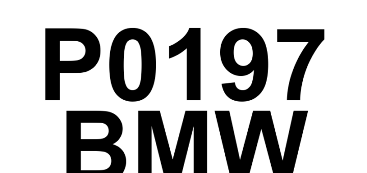 DTC P0197 BMW - Definição em inglês: Engine Oil Temperature Sensor 'A' Circuit Low Definição em Português: Sensor de Temperatura do Óleo do Motor 'A' - Circuito Baixo