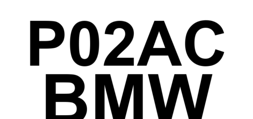 DTC P02AC BMW - Definição em inglês: Cylinder 5 - Injector Restricted Definição em Português: Injetor do Cilindro 5 - Restrição Detectada