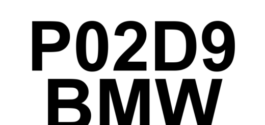 DTC P02D9 BMW - Definição em inglês: Cylinder 7 Fuel Injector Offset Learning at Max Limit Definição em Português: Injetor de Combustível do Cilindro 7 - Aprendizado de Compensação no Limite Máximo.