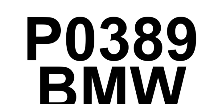 DTC P0389 BMW - Definição em inglês: Crankshaft Position Sensor 'B' Circuit Intermittent Definição em Português: Sensor de Posição do Virabrequim 'B' - Circuito Intermitente